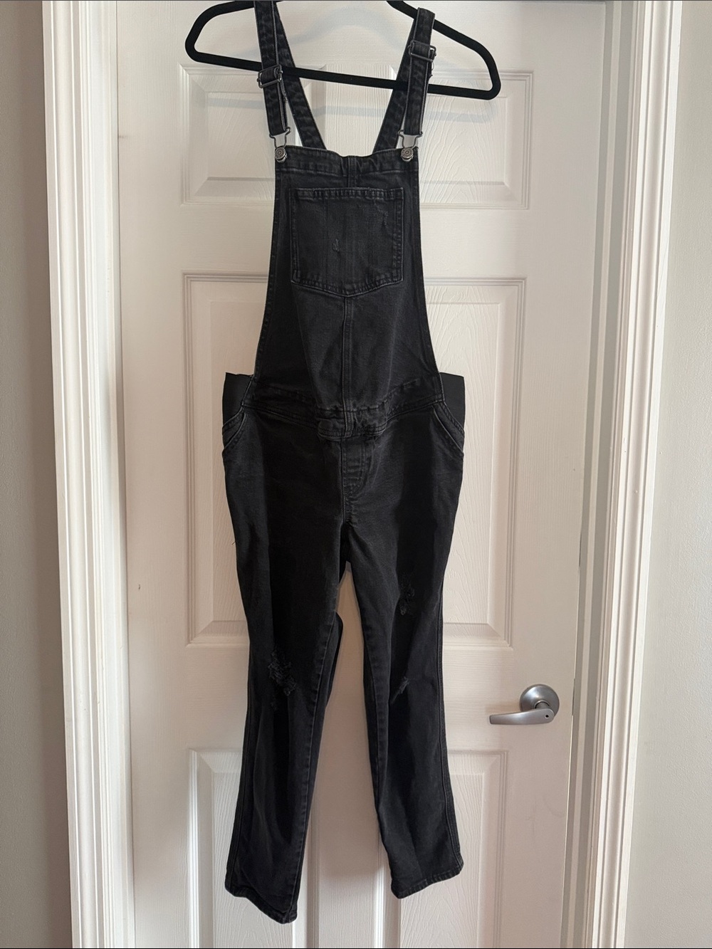 Old Navy Black Denim Overall Jumpsuit-Maternity